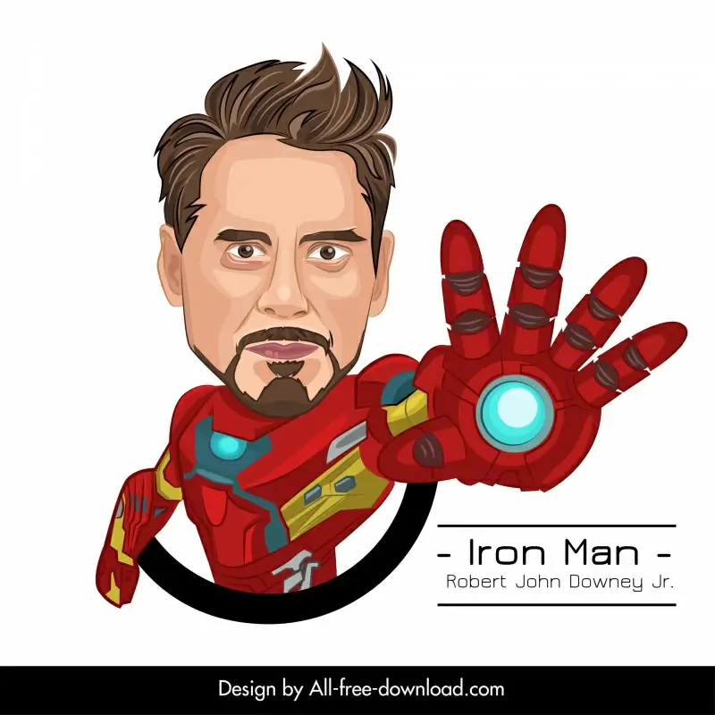 Tony stark iron man icon dynamic cartoon sketch Vectors graphic art designs  in editable .ai .eps .svg .cdr format free and easy download unlimit  id:6929201