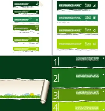 torn paper eco style banners vector