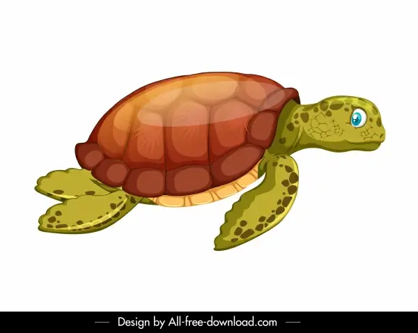 tortoise icon colored cartoon sketch shiny modern design