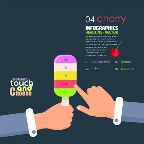 touch with choose business template vector