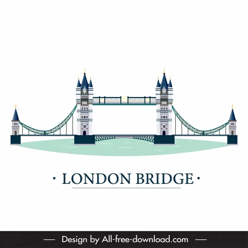 tower bridge london tourism banner symmetric classic flat design