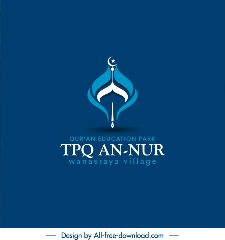 tpq an nur logo symmetrical curves roof sketch