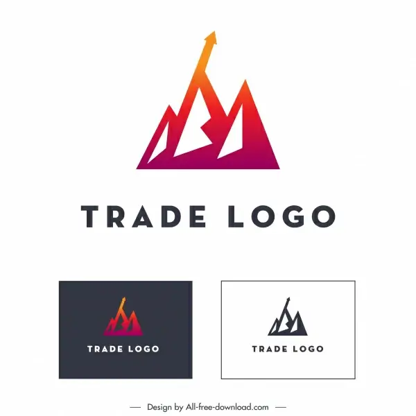 trade logo template arrow geometric sketch modern design