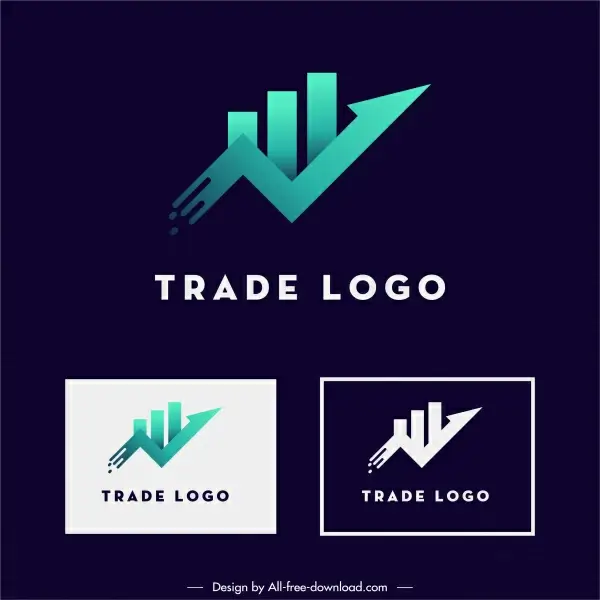 trade logotype template flat modern arrow lines design