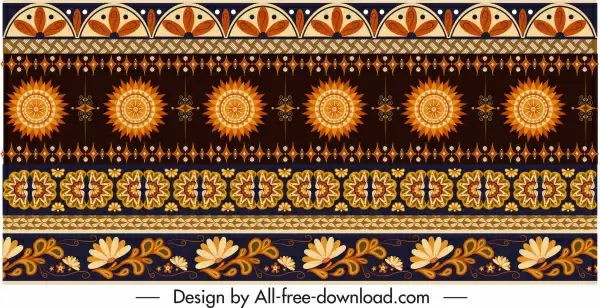 traditional fabric pattern colored flat repeating ethnic elements