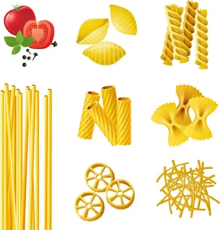 traditional pasta art background vector