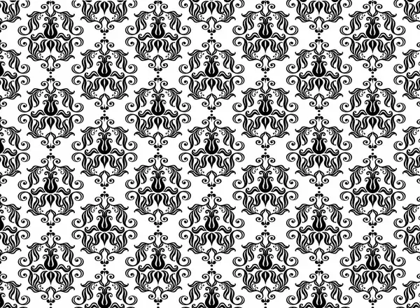 traditional pattern repeating symmetric flat curves sketch