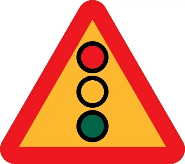 Traffic Lights Ahead Sign clip art
