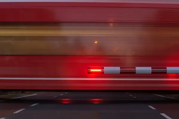 train and barrier lights
