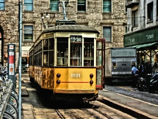 tram means of transport rails