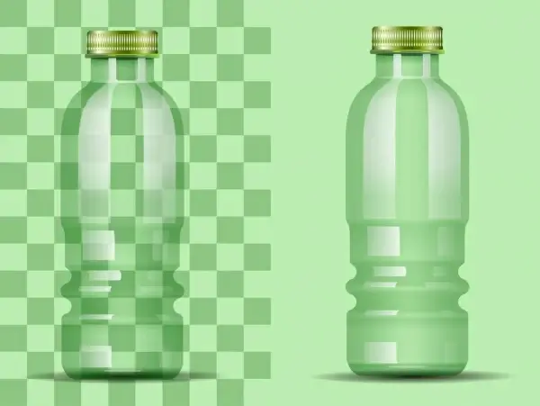 transparent glass bottle icons