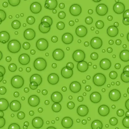 transparent water drops with green background vector seamless pattern