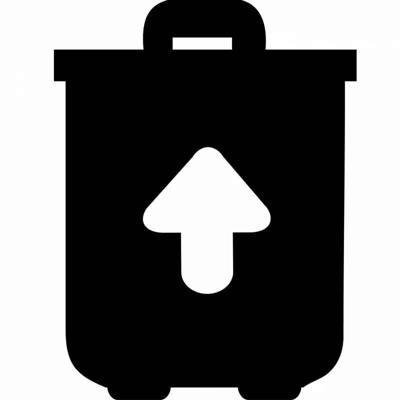 trash restore alt sign icon flat black white arrow dustbin sketch