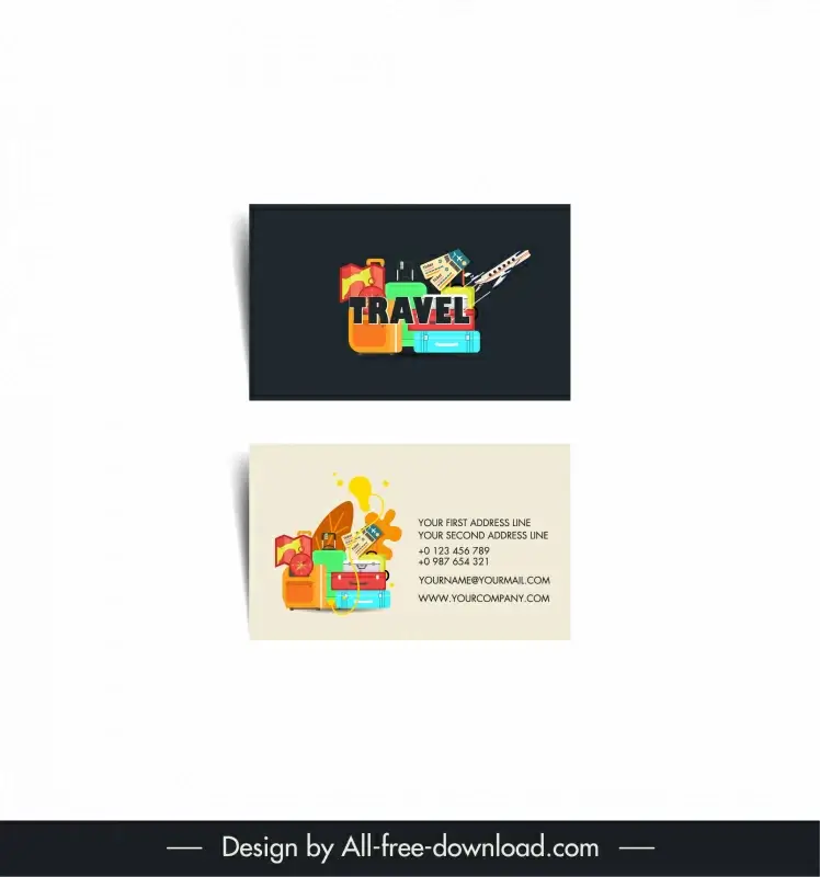 travel sale business card template contrast tour elements decor