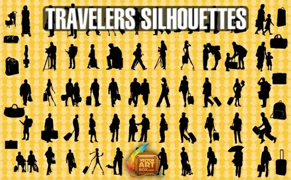 Traveling People Silhouettes
