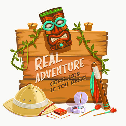 traveling with adventures vintage vector background