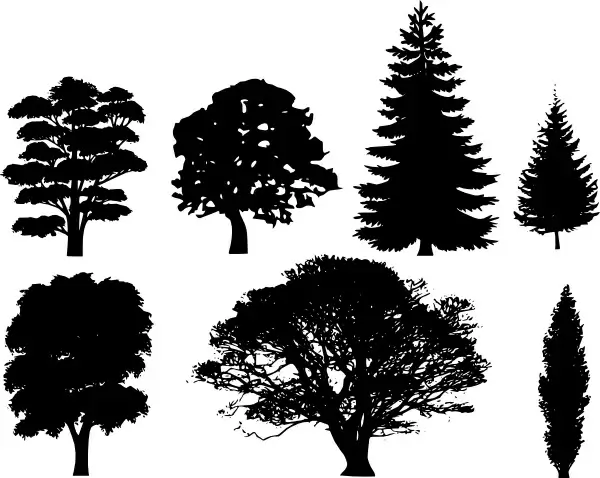 Tree Silhouettes clip art