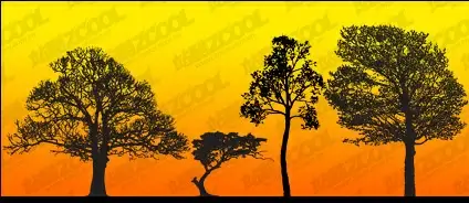 tree silhouettes vector material
