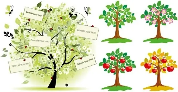 trees vector illustrations