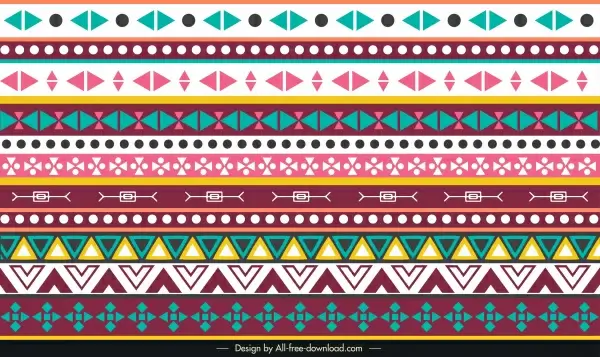 tribal pattern repeating geometric shapes decor horizontal layout