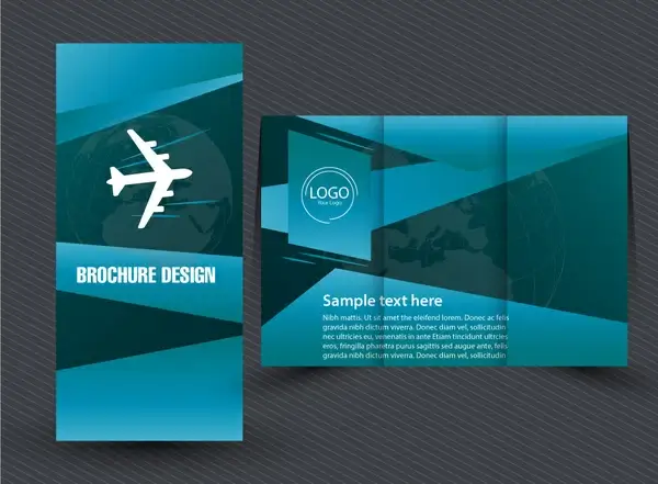 trifold leaflet design with earth vignette background