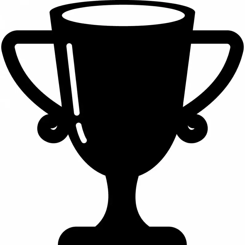 trophy sign icon flat silhouette symmetric outline