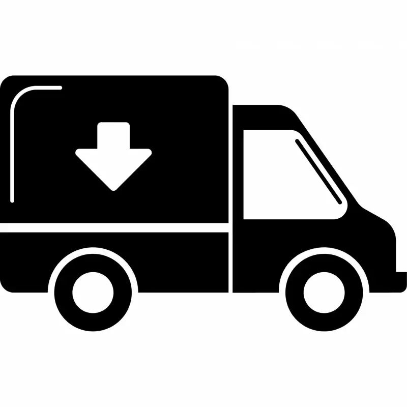 truck loading sign icon contrast black white outline