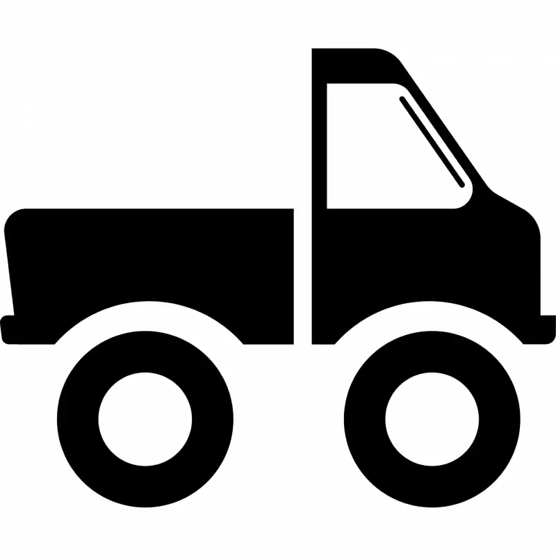 truck pickup icon flat silhouette sketch