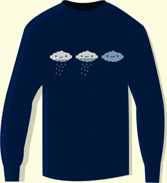 tshirt template weather design elements rain cloud icons
