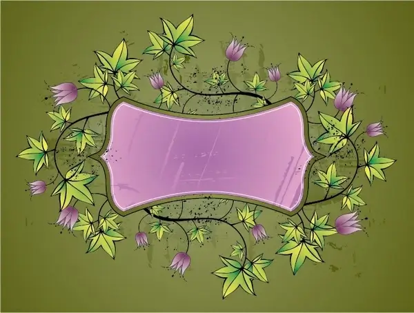 decorative background template classical violet green flowers decor