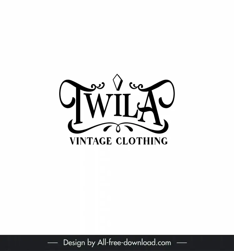 twila clothing logo classical calligraphy design 