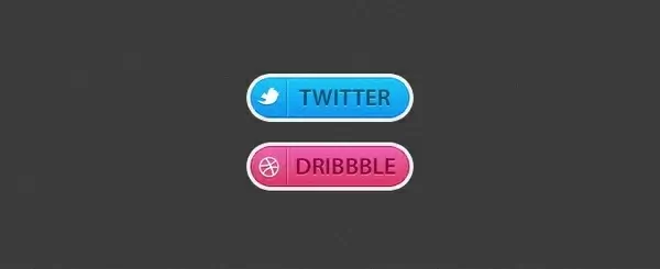 Twitter and Dribbble buttons