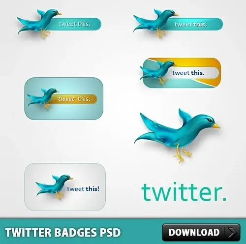 Twitter Badges Free PSD