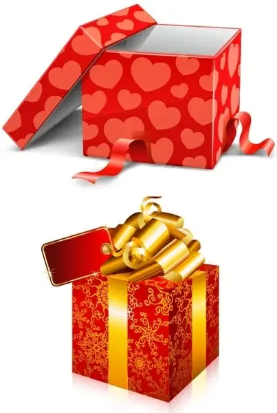 two gift boxes vector