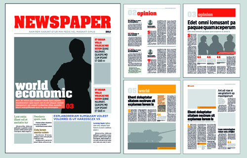 typesetting newspaper vector templates