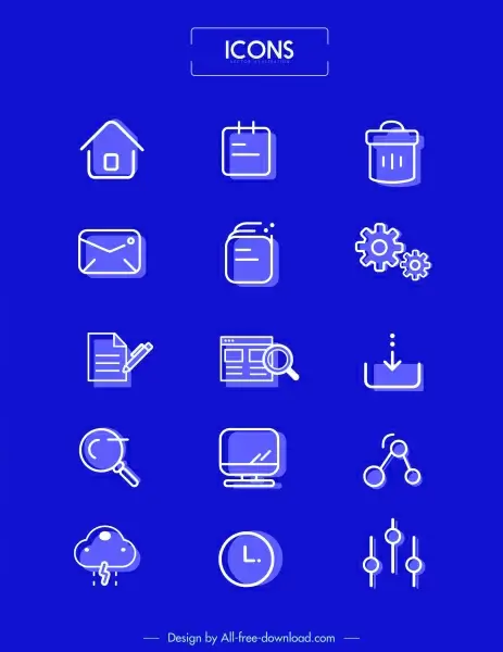 ui icons templates simple flat sketch