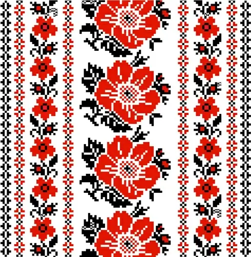 ukrainian styles embroidery patterns vector set