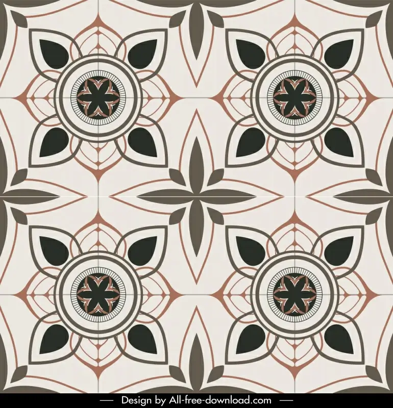 urban decore matt ceramic pattern template repeating retro flora geometry design