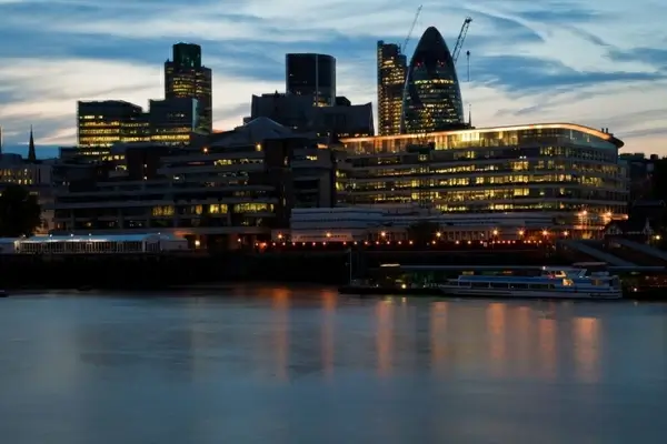 urban skyline at night