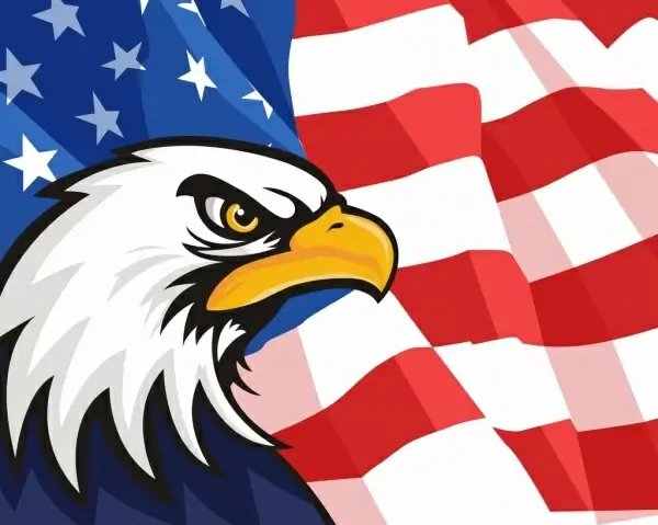 usa background flag eagle icons decor