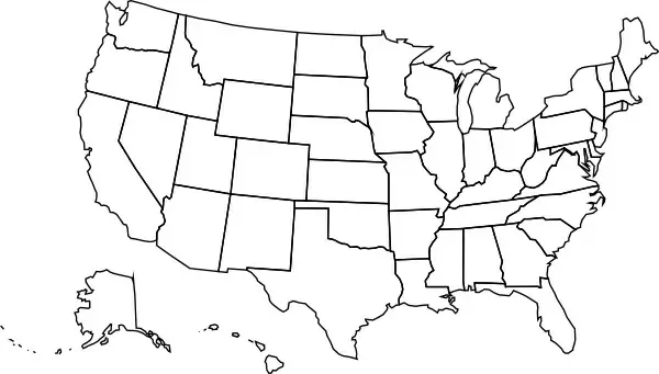 Usa Political Map clip art