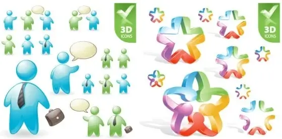 user roles and pentacle 3d vector