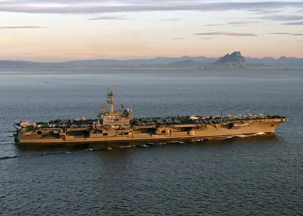 uss george h w bush transits the strait of gibraltar 
