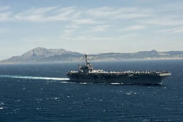 uss harry s truman transits the strait of gibraltar 