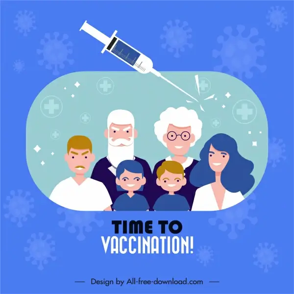 vaccination banner template community injection needle sketch