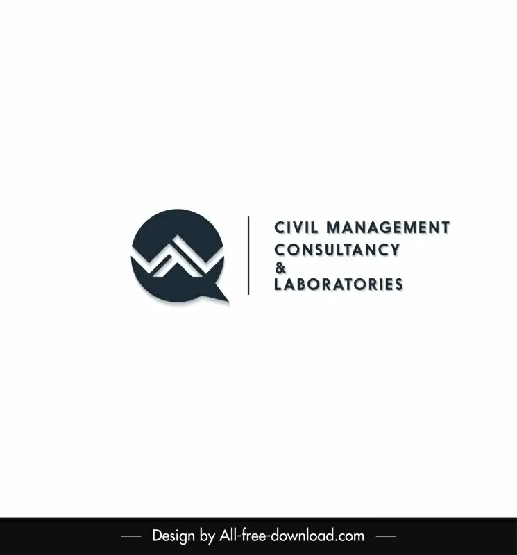 val civil management consultancy and laboratories logo design flat papercut speech bubble texts decor