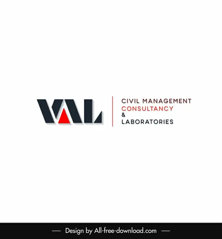 val civil management consultancy and laboratories logo style design modern flat elegant design