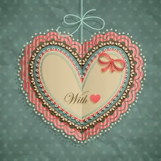 valentine39s day heartshaped tag bow vector