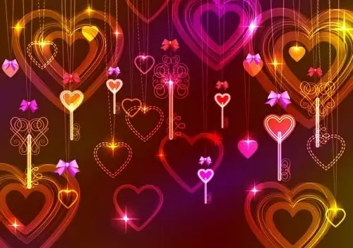 valentine39s day heartshaped vector colorful light