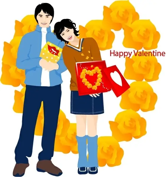 valentine39s day romantic couple vector
